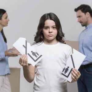 portrait-sad-girl-with-parents-arguing